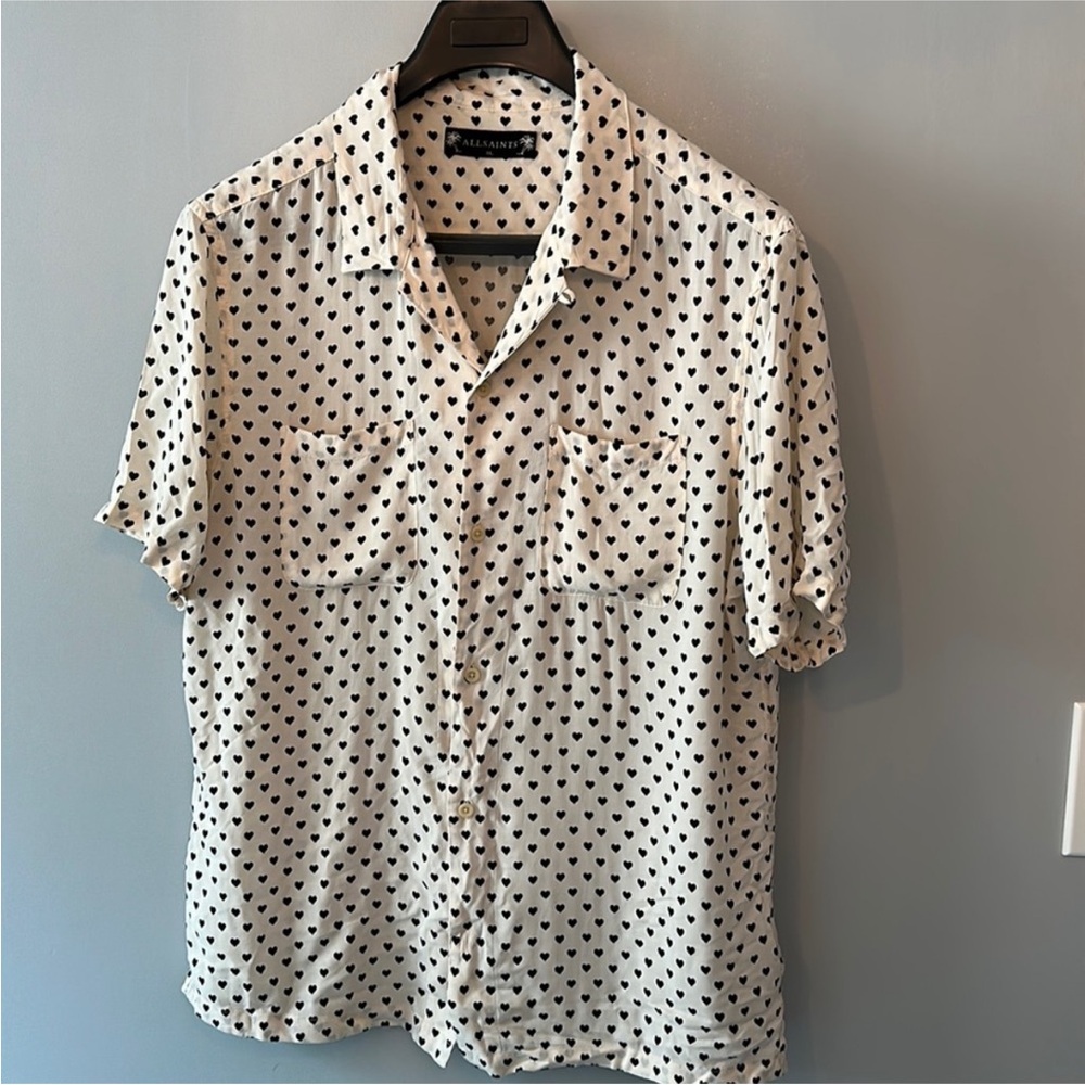 ALL SAINTS Rayon Button Down Shirt